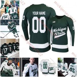 MSU Hockey Jersey Owen Baker Joey Larson Red Savage Isaac Howard Reed Lebster James Crossman Gavin Oconnell Luca Di Pasquo Custom Coutumed Mens Youth MSU Jerseys