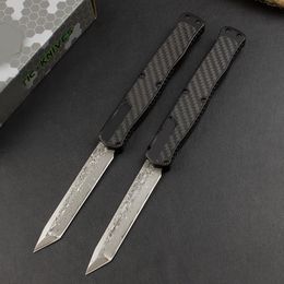 Mango de carbono MT, hoja de caballo, cuchillo Heretic Cleric II EDC, cuchillo recto táctico defensivo, cuchillo de supervivencia