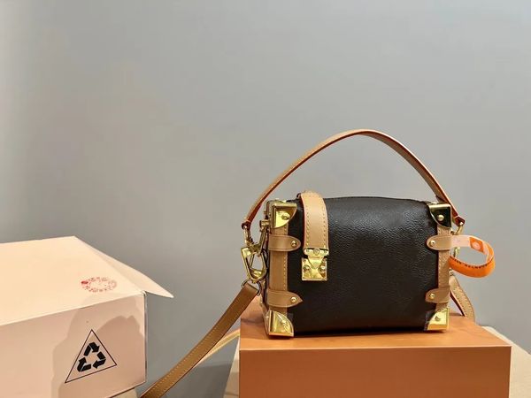 MT Petite Malle Side Trunk Sacs à bandoulière Sacs à main de luxe Designer Mode Véritable Cuir Femmes Hommes Sacs à main Portefeuilles Fourre-tout Embrayage Sac à main Crossbody Voyage S-Lock Sac