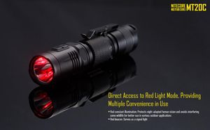 MT20C Tactical Flashlight Cree XP-G2 R5 460 Lumens Red Light Flashlight Illumination 1 x 18650 Camping Hand Torch Light