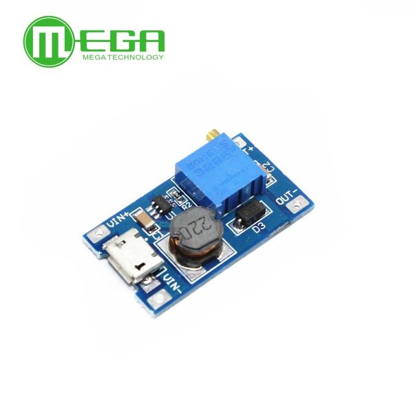 MT3608 DC-DC Module Boost réglable 2A Boost Plate 2A Step Up Module avec MICRO USB 2V - 24V à 5V 9V 12V 28V LM2577 livraison gratuite