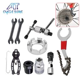 Ensemble d'outils de réparation de vélo vtt, disjoncteur de chaîne, manivelle, outils de ctor pour vélo de route en plein air, clé d'extraction multi-outils 240220