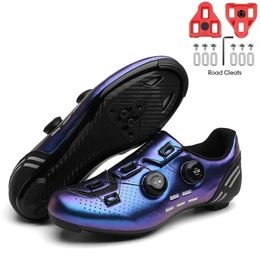 MTB Platte Schoenen met Clits Man Snelheid Route Fietsen Sneakers Vrouwen Road Crossmotor Schoeisel Fietsen Calas Racing Fiets Spd Cleat 240312