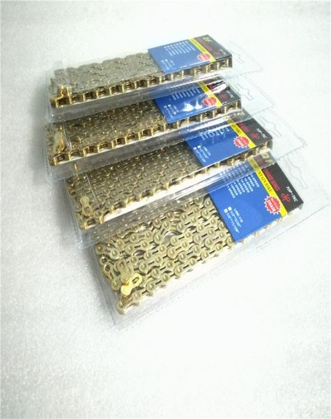 MTB Mountain Road Bike Bicycle Chain 10 vitesses Double X Super Light Titane Gold Couleur 116 Liens8815518