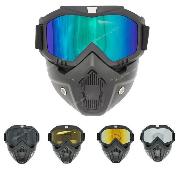 Lunettes de ski Cyclisme Motocross Lunettes de soleil Lunettes de snowboard Casque tactique Lunettes de moto Masques faciaux Protection UV Coupe-vent Sports d'hiver