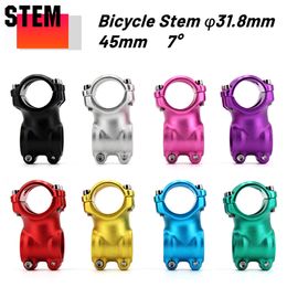 VTT Power Road Bike STEM BICycl tige 7 degrés 45 mm 31,8 Guide court métrage Colorful Mountain Mountain Pièces ACCESSOIRES