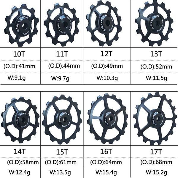 MTB Road Bike Bicycle Derilleur 10T / 11T / 12T / 13T / 14T / 15T / 16T / 17T Ceramic Jockey Wheel Poulled Cycling Accessoires