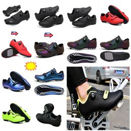 MTBq Zapatos de ciclismo Hombres Deportes Dirt Road Bike Zapatos de velocidad plana Ciclismo Zapatillas Pisos Bicicleta de montaña Calzado SPD Cleacts Zapatos GAI