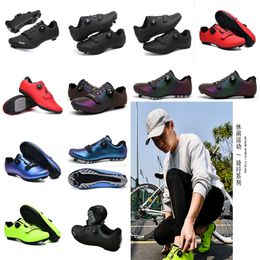 MTBq Zapatos de ciclismo Hombres Deportes Dirt Road Bike Zapatos de velocidad plana Ciclismo Zapatillas Pisos Bicicleta de montaña Footwqear SPD Tacos Zapatos GAI