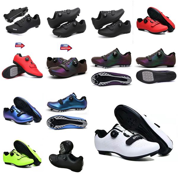 MTBq Zapatos de ciclismo Hombres Deportes Zapatos de bicicleta de carretera de tierra Zapatillas de ciclismo de velocidad plana Pisos Calzado de bicicleta de montaña Tacos SPD Shoewws GAI