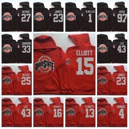 MThr 15 Elliott Ohio State Buckeyes Sudadera con capucha 97 Bosa 2 Carter 4 Samuel 12 C.JONES 16 BARRETT B.Miller NCAA College Football Jersey