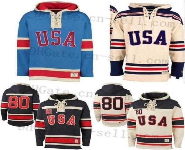 Mthry 1980 Miracle on Team USA Ice Hockey Jerseys Jersey Soodies personalizado cualquier nombre en cualquier número suéter deportivo de sudadera con capucha cosida M9476329