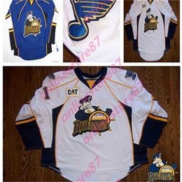 MThr 374040custom Peoria Rivermen HOCKEY JERSEYS Toivonen Hannu 10 Nick Drazenovic Road 25 David Backes stitch any number any name Mens custom Jersey