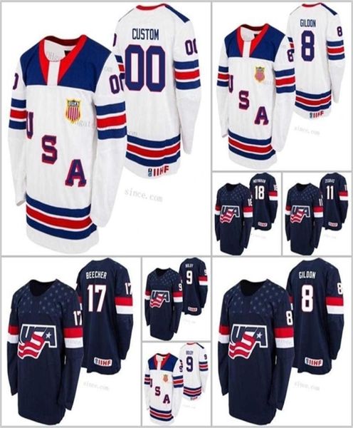 MTHR 6 Jack Hughes Hockey Jersey USA U18 Team 19 Alex Turcotte Cam York Cole Colefield Fensore 2021 BioSteel All American Game Whi2179772