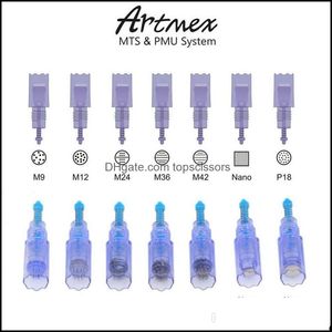 MTS Naaldcartridge voor ArtMex V9 V8 V6 V3 Semi Permanent Makeup Hine Derma Pen Microneedle M9 M12 M24 M36 M42 NANO NOONOOS DROP DRAP DRAP