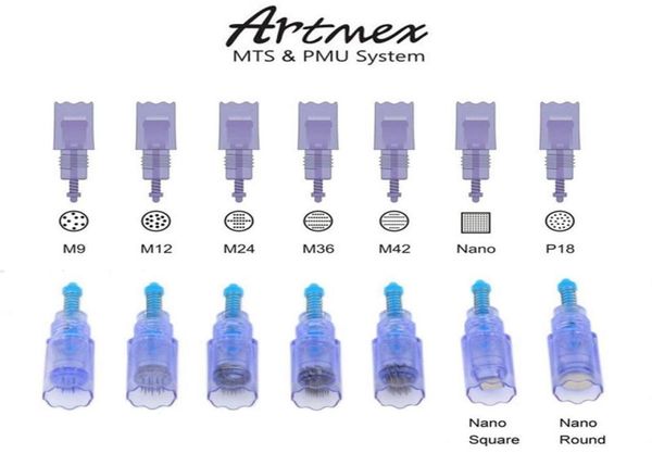 Cartucho de aguja MTS para ArtMex V9 V8 V6 V3 Máquina de maquillaje semi permanente Derma Pen Miconeedle M9 M12 M24 M36 M42 Nano Needles9480681