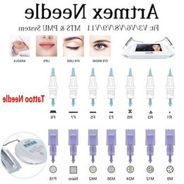 Cartouche d'aiguilles MTS PMU pour Artmex V11 V8 V6 V9, aiguille de tatouage pour maquillage permanent, stylo Derma, micro-aiguilles Hehed