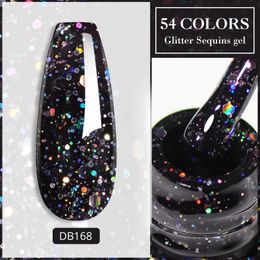 MTSSII 6ml Holographic Glitter Gel Gel Round Couleur de printemps Sequins étincelants Faire tremper UV LED Vernis Art Decoration 240418