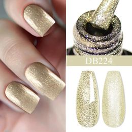 Mtssii 6 ml Sparking Gold Glitter Gel Nagel Polic Aurora -pailletten voor manicure semipermanent vernis afwees van kunst 240510