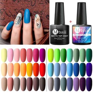 MTSSII Pure Color UV LED Matte Nail Gel Polish Primer Matte Top Base Coat Nails Gelvernis Semi Permanente Nail Art Manicure