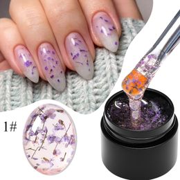 Mtssii jaune rose bleu gel fleur séchée vernis à ongles été de la fleur naturelle de la fleur naturelle peinture tremper les vernis de gel LED UV 5 ml