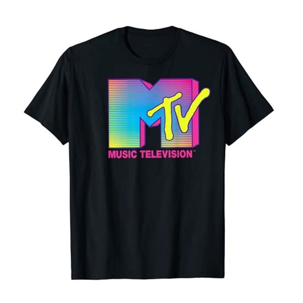 MTV couleurs fluorescentes T-Shirt graphique produits personnalisés hommes vêtements lettres imprimées à manches courtes T-Shirt hauts 220609