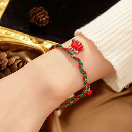 Mu Shang's Nieuwe Kerstman Armband Kerst Hert Bedel Handgeweven Koord Kerst Handwerk Verstelbaar Voor Beste Vrienden Charms Y2k Pulseras Sieraden Geschenken Groothandel