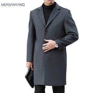 Mu Yuan Yang Marque Hommes Laine Mélanges Manteaux Automne Hiver Solide Couleur Haute Qualité s Luxueux Manteau LJ201106