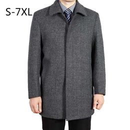 Mu yuan yang wollen jas voor mannen casual wollen jassen mannelijke kleding heren jassen enkele breasted overjas 5XL 6XL 7XL plus size 2111122