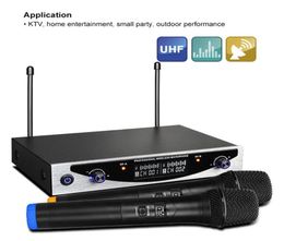 MU899 UHF Double manuel de fil Microphone Karaoke KTV Microphone haut-parleur microfono smartphone portable Portable Mic PA Théâtre 2693294