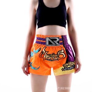 Muay Thai Boxing Shorts for Men's Women's Kids Tieners Kickboxing Fighting Mma Trunks Sanda Grappling BJJ Sports Korte broek X0628