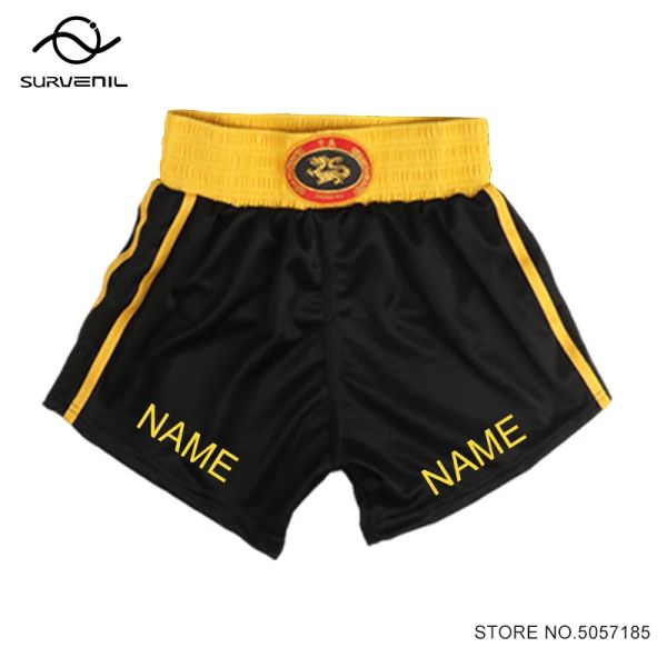 Pantalones cortos de boxeo muay thai hombres mujeres jaula personalizada lucha contra el combate de fachadas de kickboxing wushu sanda artes marciales ropa