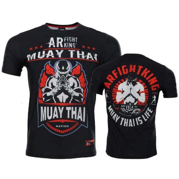 Muay Thai Life-Camiseta de manga corta para deportes de lucha MMA, camiseta de secado rápido, entrenamiento de lucha integral, Fiess Sanda, ocio Personal