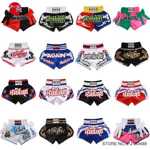 Muay Thai Shorts 2024 Premium Bokstrainingsbroek Kind Dames Heren Satijn Polyester Grappling Kickboksen Vechtkleding 240318