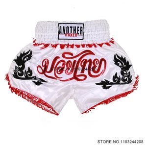 Muay Thai Shorts Brodé Shorts De Boxe Hommes Femmes Enfant Garçon Fille Fighter Boxer Cage Combat Grappling Kickboxing Pantalon 240119