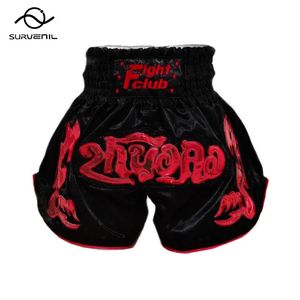 Muay Thai Shorts hommes enfants boxe courte broderie Satin Kickboxing pantalon MMA Sanda grappin combat vêtements d'entraînement 240318
