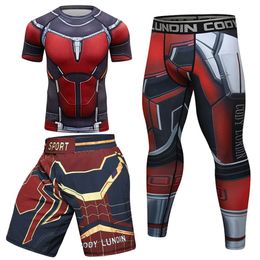 MUAY Thai Shorts MMA Rashguard T-shirts + pantalon bjj gi Boxing Jerseys MMA Vêtements Kickboxing Sports Vaies Boxeo Gym Clothes