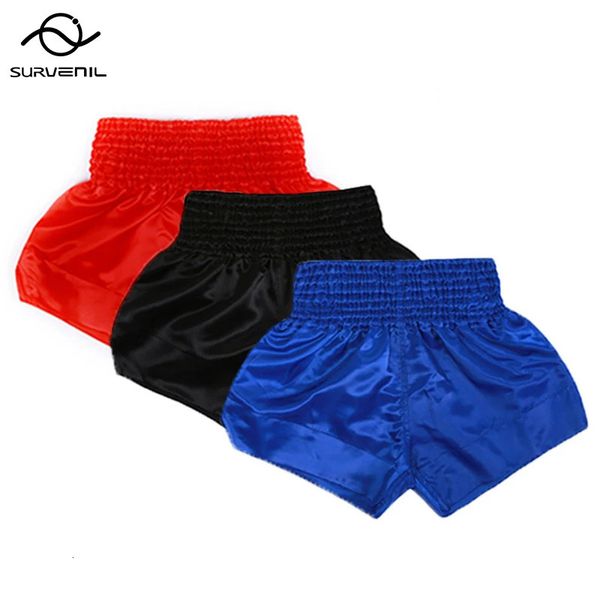 Muay Thai Shorts Plain Kick Boxing Men Men Child Color sólido Kickboxing Pantalones de combate Gym Training Martial Arts Clothing 240402