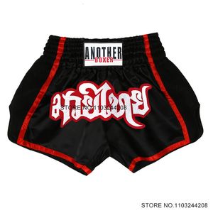 MUAY THAI Shorts Satin Boxing Womens Men Kids Kids Gym Fitness Match Training Grappling Sparring Kickboxing Cage Fight Pants 240402