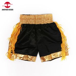 MUAY THAI Shorts Tassels Gold Boxing Shorts pour hommes pour femmes