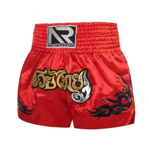Muay Thai shorts topkwaliteit vecht kickboksen mma broek mannen dames kinderen borduurwerk sanda martial arts boks trainingsapparatuur 240419
