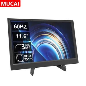 MUCAI 11,6 inch draagbare monitor 16 9 60 Hz spelscherm 45% NTSC 250Cd/m² Laptop Mac Xbox PS4/5 Schakelaar Display Type-c Interface 240327