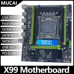 Mucai X99 P4 Motherboard LGA 2011-3 prend en charge le processeur Intel Xeon quatre canaux DDR4 RAM NVME M.2SATA 3.0 240410