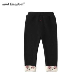 Mud Kingdom Filles Leggings Polaire Doublé Enfants Pantalon Pantalon Imprimer Dessin Animé Chiot Motif Enfants 210615