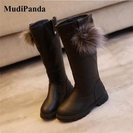 MudiPanda Enfants Bottes De Neige D'hiver Femme Bottes De Mode De Fourrure Filles Princesse Au Genou Martin Bottes Enfant Casual Chaussures De Sport Chaud LJ201029