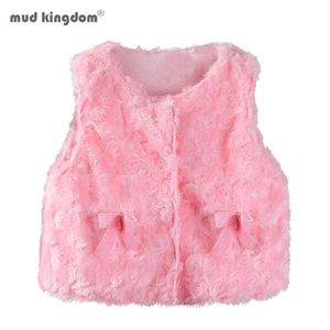 Mudkingdom Baby Girls Vest Vestes Fourrure Polaire Solide Chaud Automne Vêtements d'hiver Vêtements d'extérieur 210615