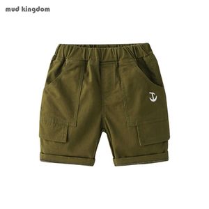 Mudkingdom bébé été garçons nautique Cargo Shorts mode couleur unie coton matériel short pantalon 210615