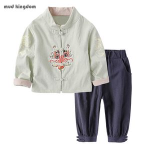 MudkingDom Jongens Meisjes Uitverstorten Chinese Stijl Vintage Print Mode Kinderkleding Sets 2 tot 7 jaar Kinderkleding 210615