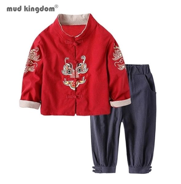 Mudkingdom Garçons Filles Outifts Année Chinoise Vêtements Enfants Costume Tang Veste Manteaux et Pantalons Costume Enfants Vêtements Ensembles 2202181238443