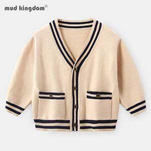 Mudingdom para niños suéteres de manga larga estilo marina casual ropa de invierno ropa en v cárdigan 210615